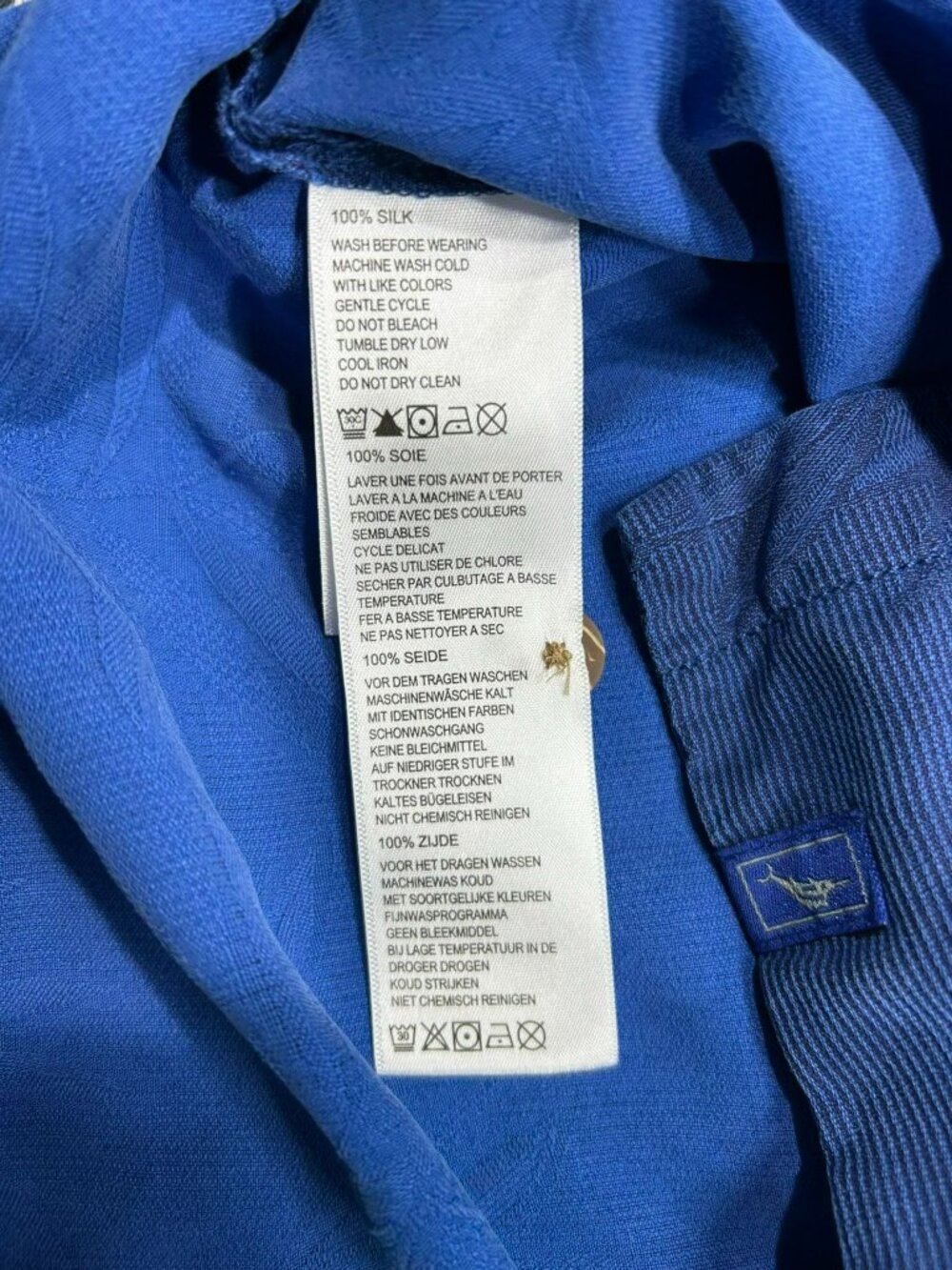 Tommy Bahama Men's Silk XL Blue Button-Up Kansas Jayhawks KU Logo Tropical Leaf - Picture 7 of 7